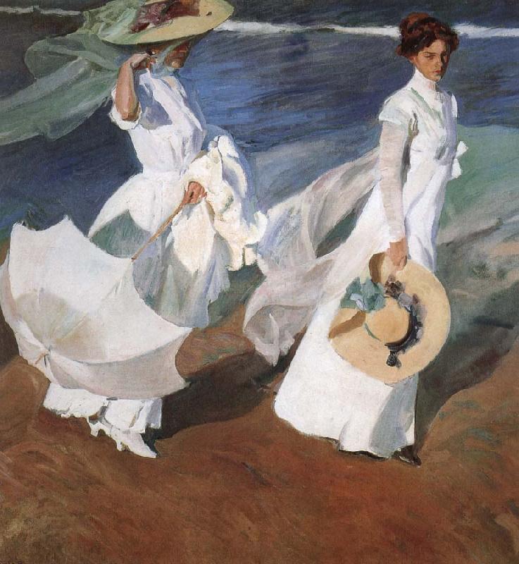 Joaquin Sorolla Walking the beach oil painting picture
